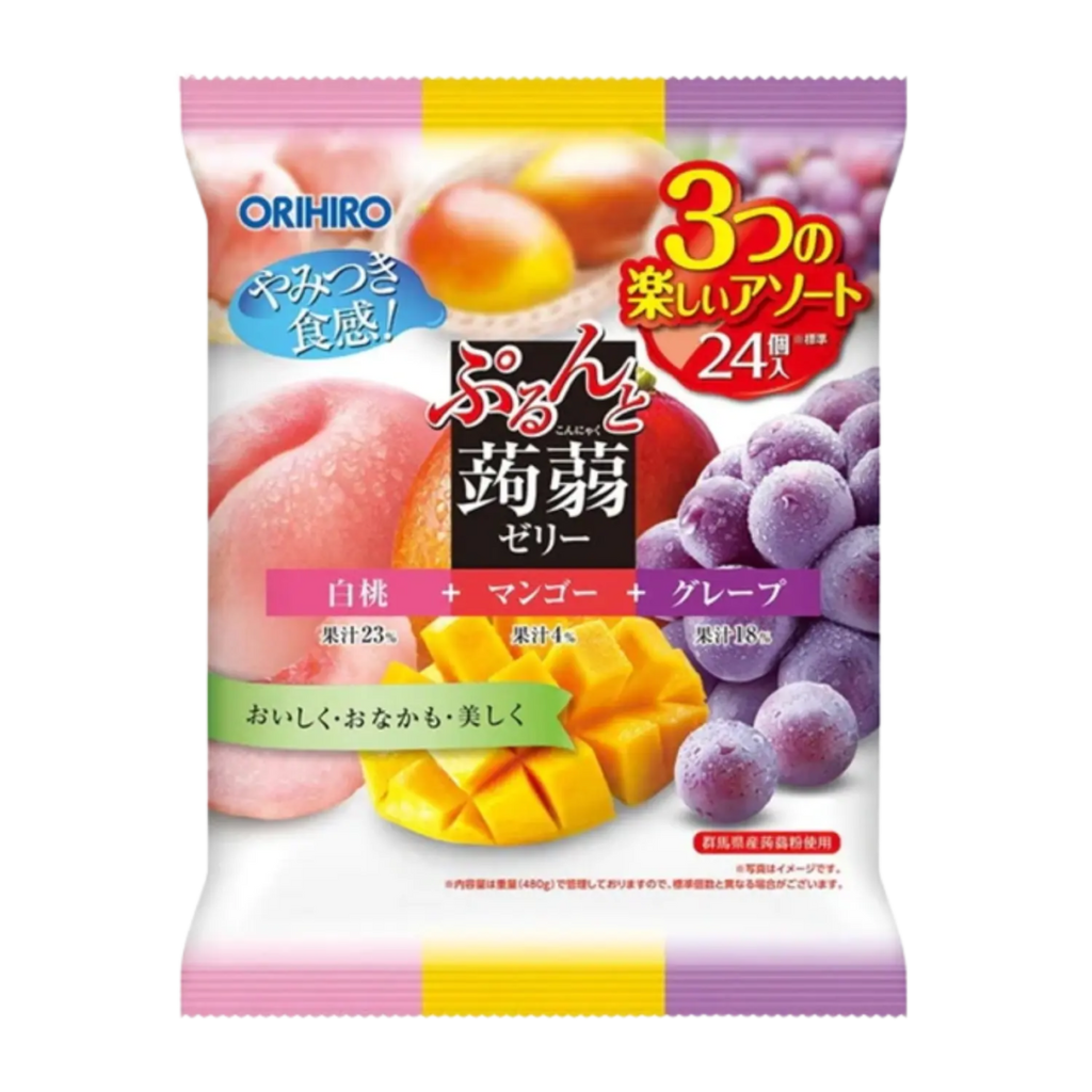 Orihiro Purunto Jelly Peach Mango Grape 480g