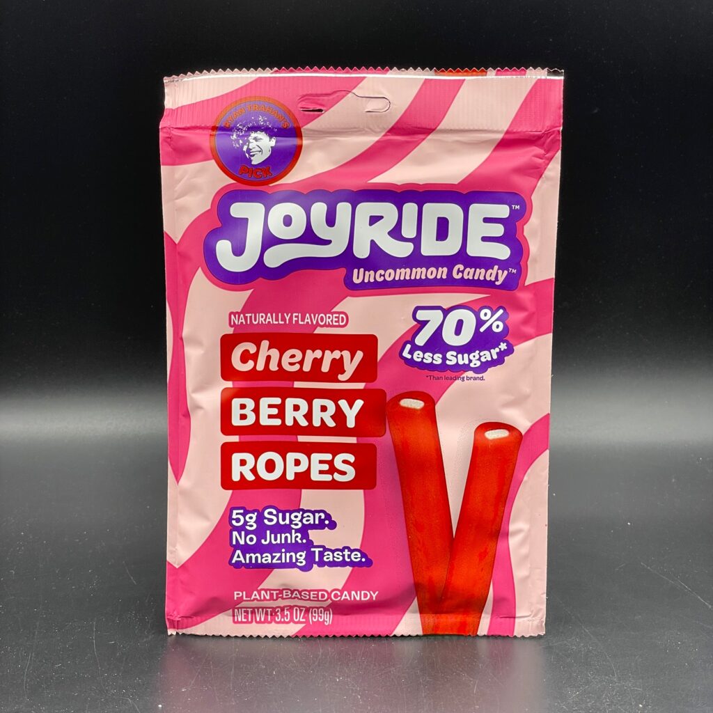 JoyRide – Uncommon Candy! Cherry Berry Ropes, Naturally Flavoured. 70% Less Sugar, No Junk, Amazing Taste. 99g (USA) Ryan Trahan’s Viral Candy!