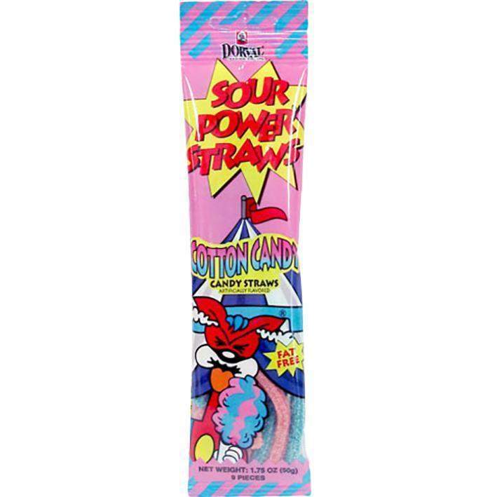 Sour Power Straws Cotton Candy 50g