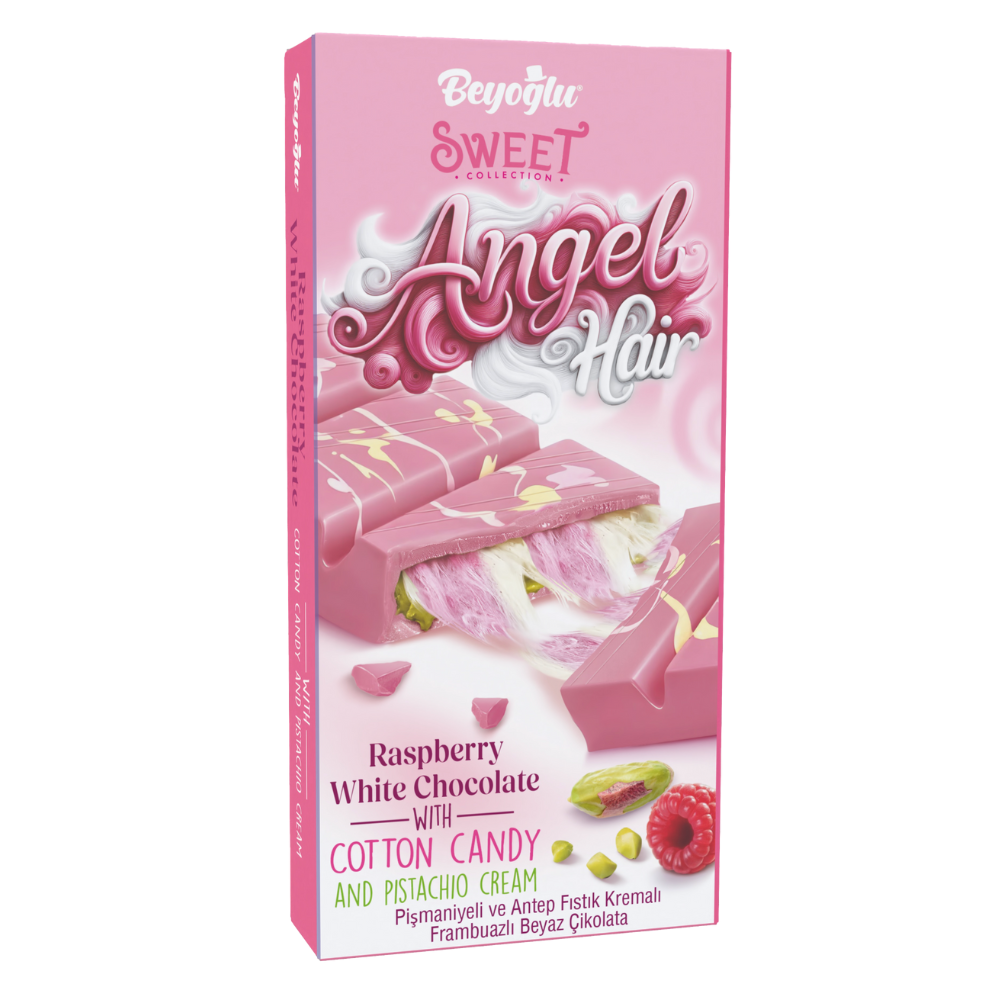 Angel Hair Raspberry White Chocolate 80g