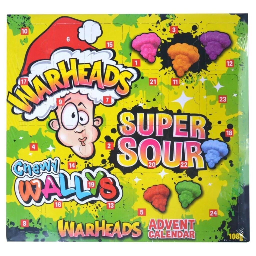 Warheads Super Sour Chewy Wallys Advent Calendar 108g