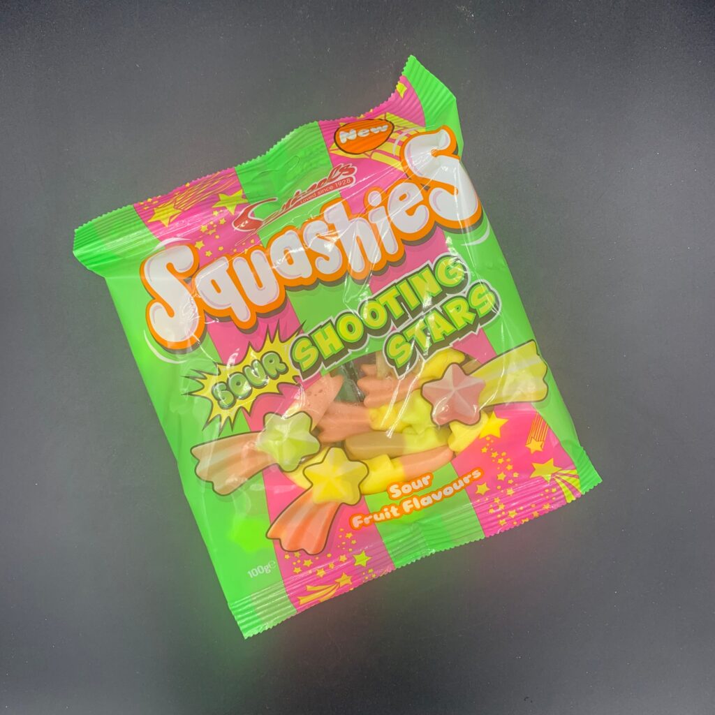 Swizzels Squashies – Sour Shooting Stars! Sour Fruit Flavour, 100g (UK)