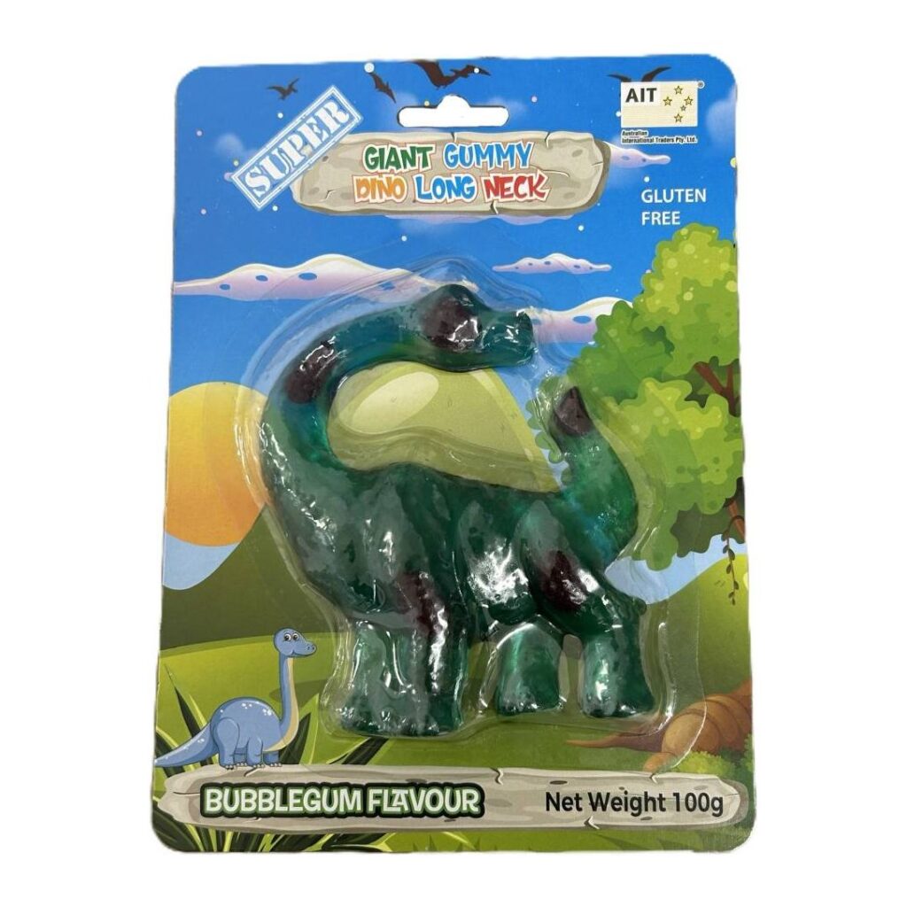 Dino Bubblegum Flavor Long Neck Gummy 100g