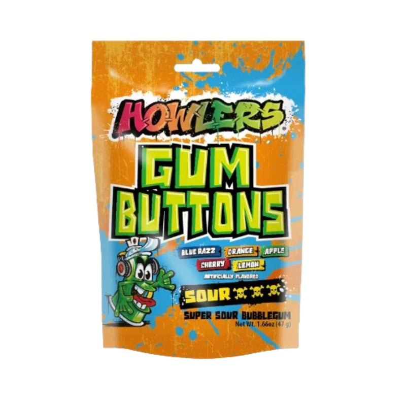 Alberts Howlers Sour Gum Buttons  47g