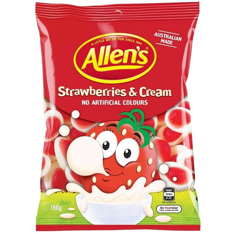 Allens Strawberries & Cream 190g