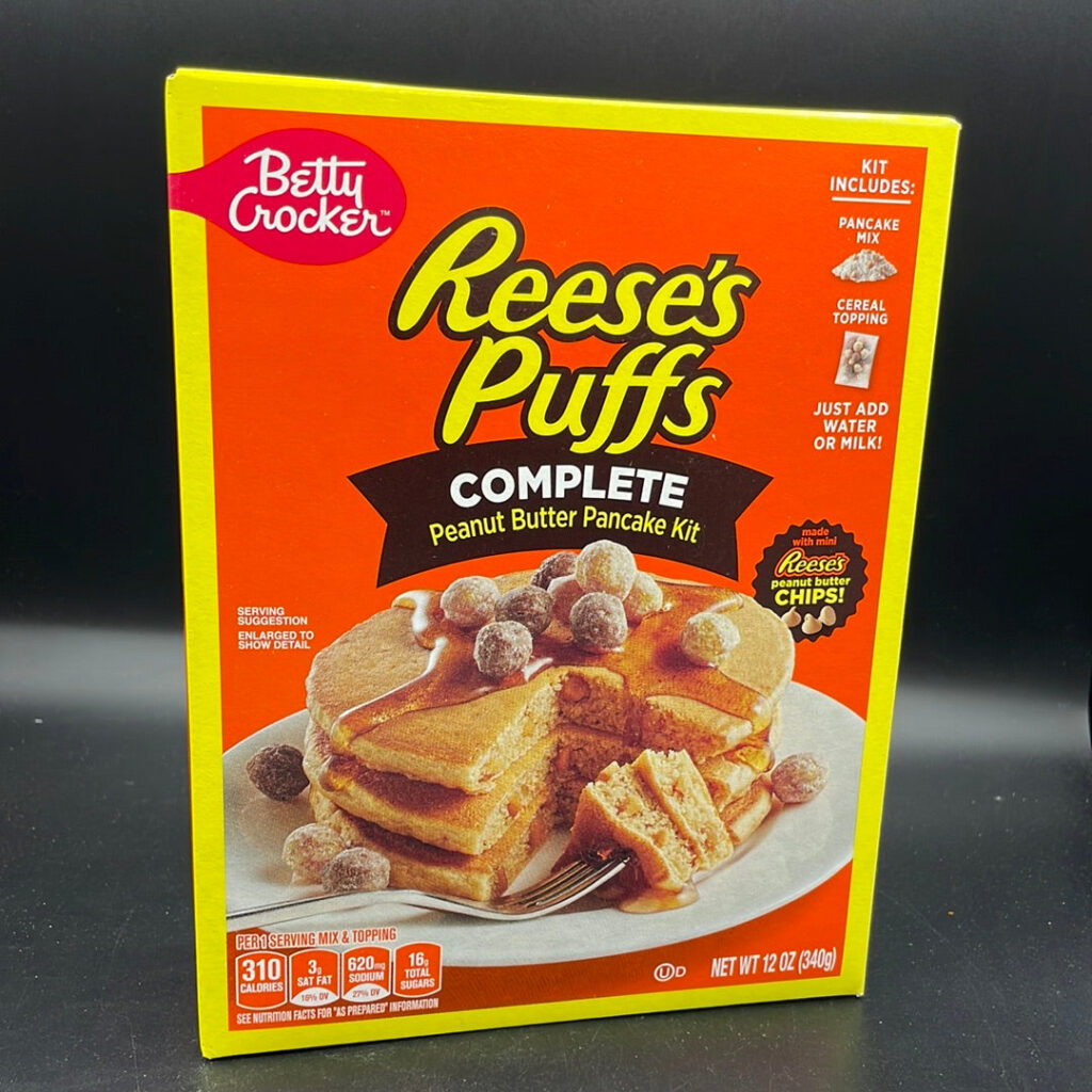 Betty Crocker Reese’s Puffs – Complete Peanut Butter Pancake Kit, with mini Reese’s Peanut Butter Chips! 340g (USA) CHECK DATE