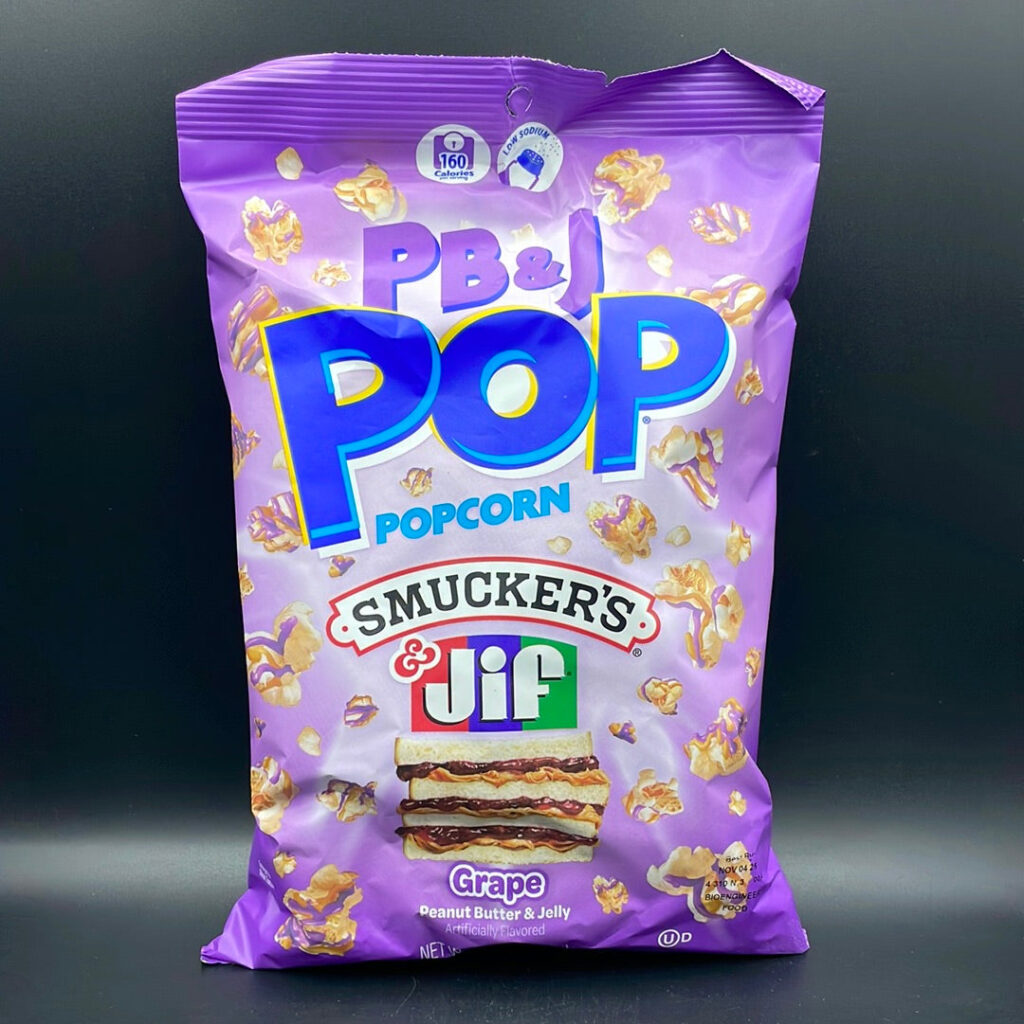 PB&J Pop Popcorn – Smucker’s & Jif, Grape Peanut Butter & Jelly Flavour! 149g (USA)