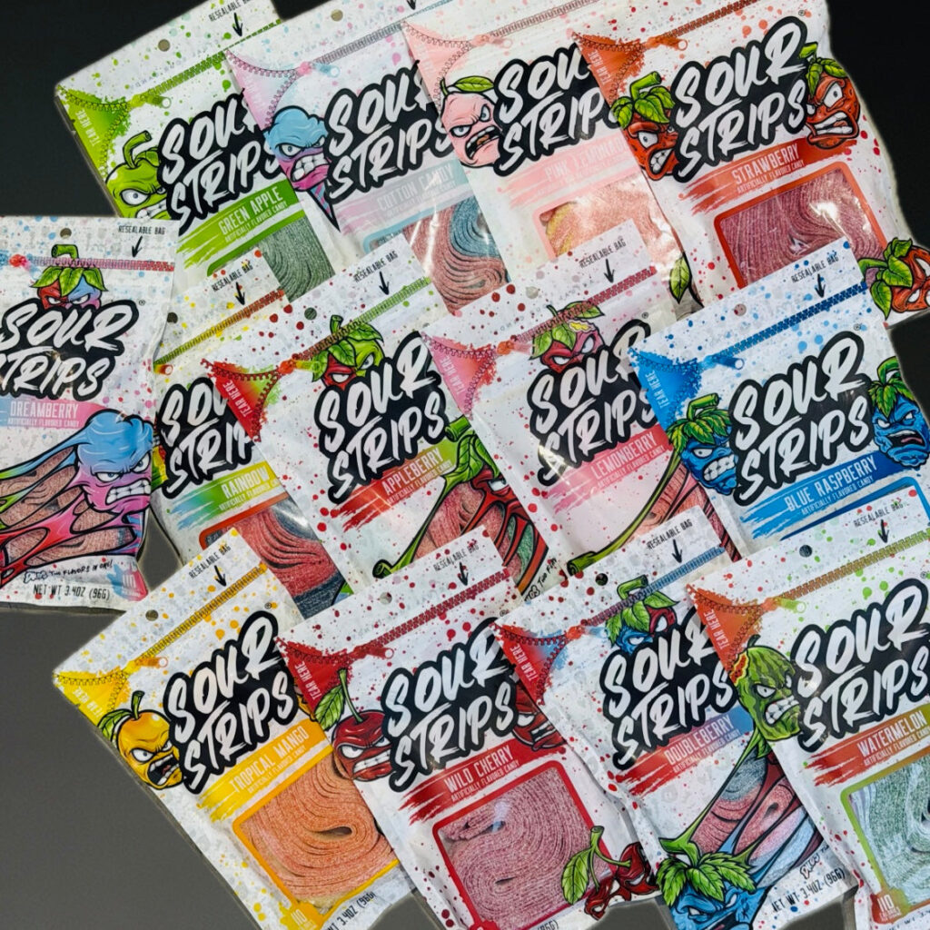 Sour Strips MEGA-PACK. Get 13 Flavours!! 96g Each (USA) MEGA FANS ONLY
