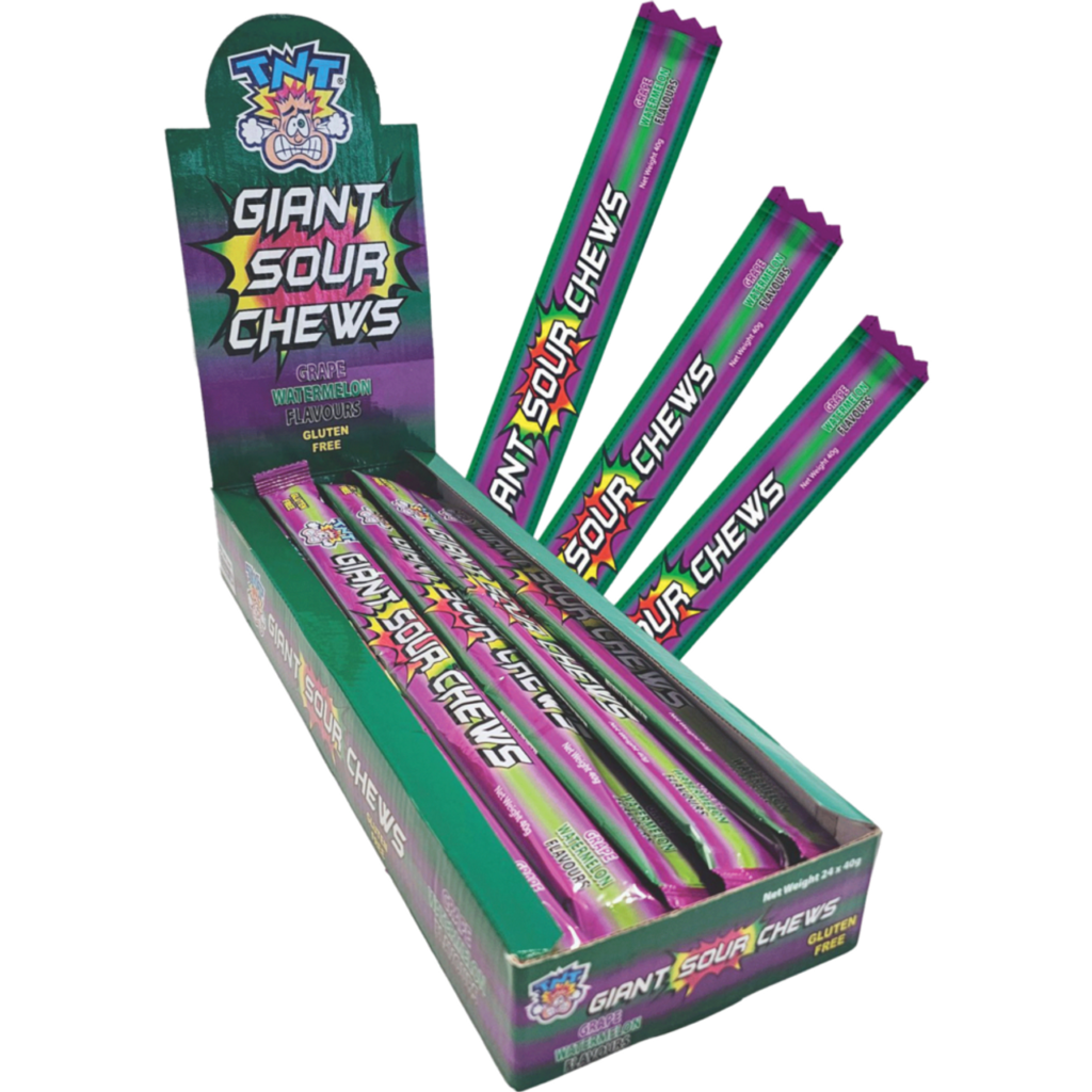 TNT Giant Chew Bar Grape/Watermelon 40g (Sold Individually)