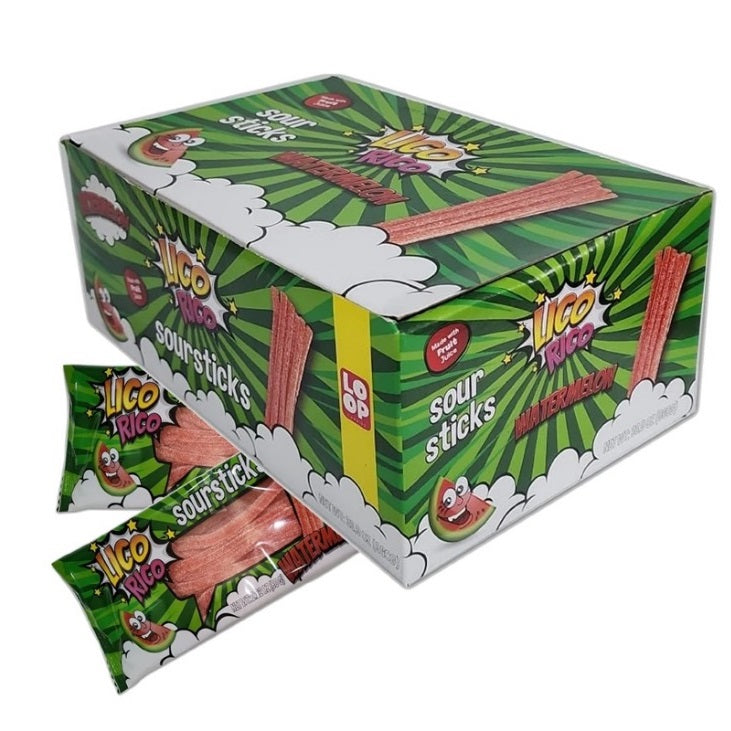 Lico Rico Sour Sticks Watermelon 80g (Sold Individually)