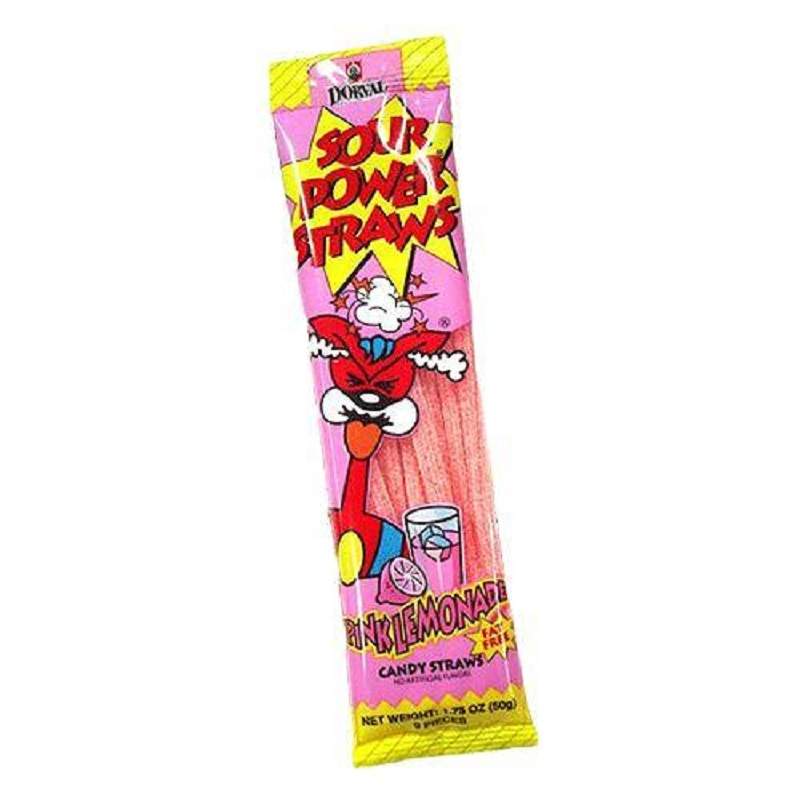 Sour Power Straws Pink Lemonade 50g