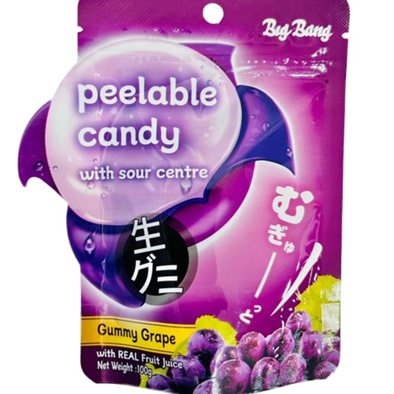 Big Bang Peelable Candy Grape 100g
