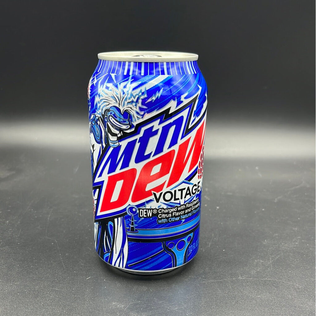 Mtn Dew (Mountain Dew) Voltage – with Raspberry Citrus flavour and Ginseng! 355ml (USA)