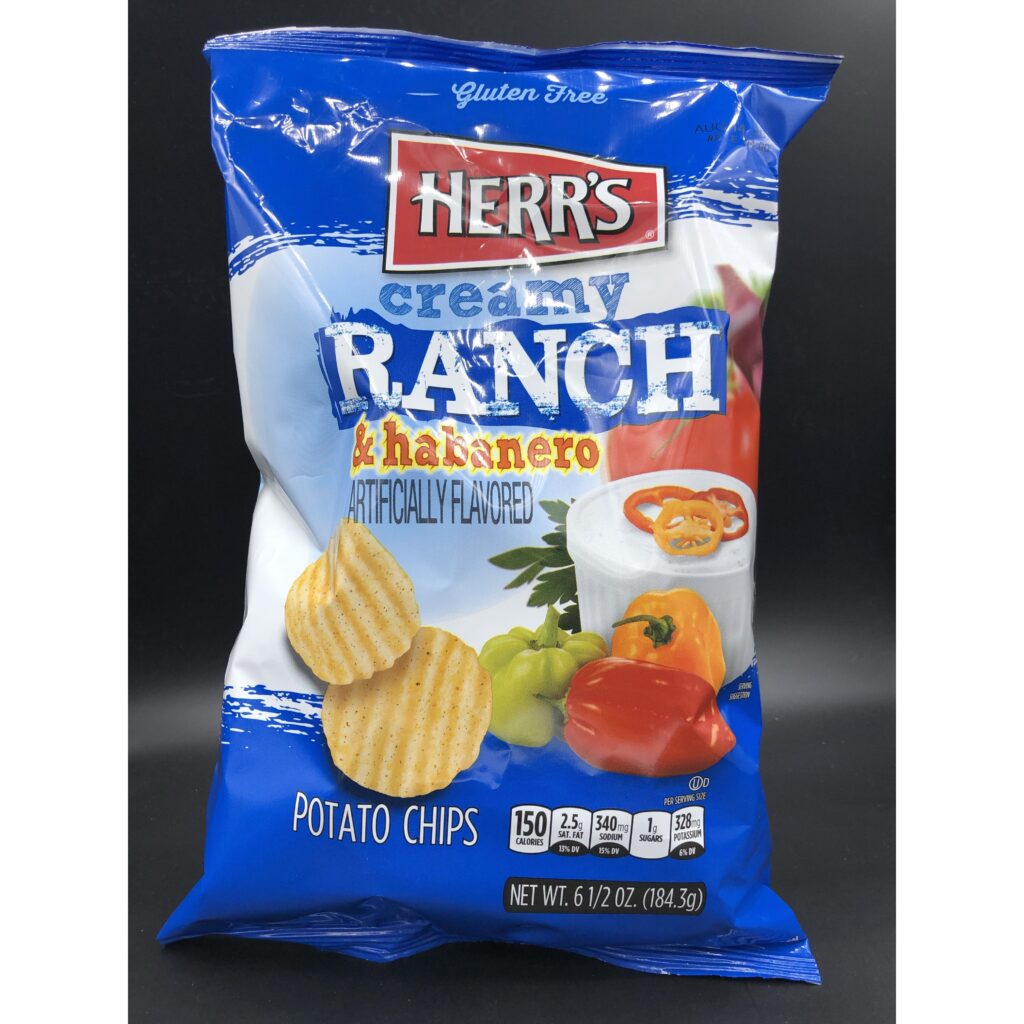 Herr’s – Creamy Ranch & Habanero Potato Chips, 184g (USA)