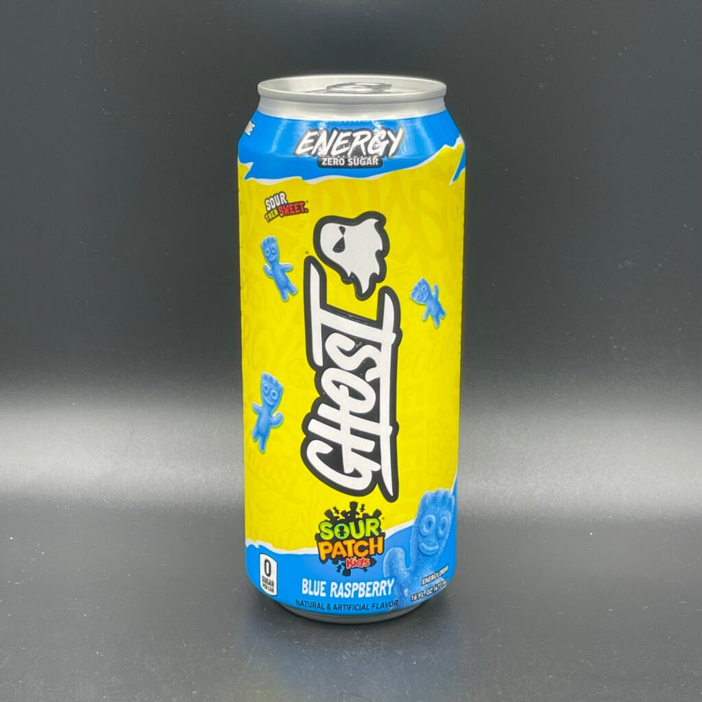 NEW Ghost Energy, Sour Patch Kids Blue Raspberry Flavour – Zero Sugar, Five Calorie, Energy Drink 473ml (USA)