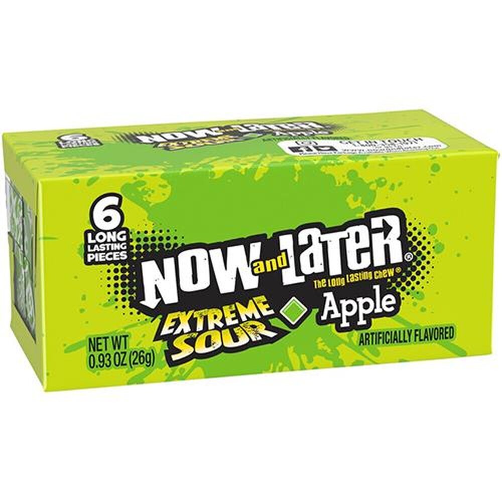 Now and Later Extreme Sour Apple 26g (Sold Individually)