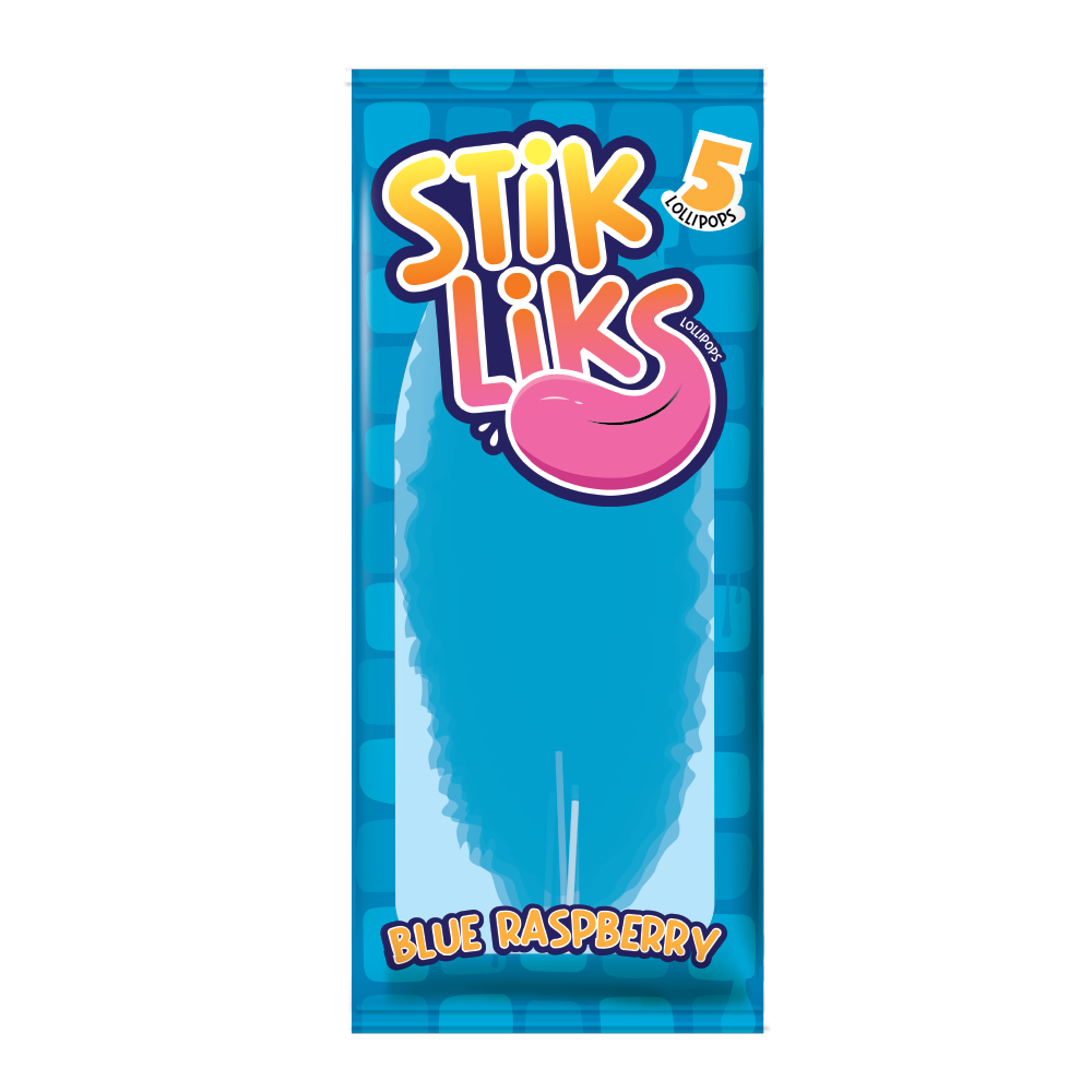 Stik Liks Lollipops Blue Raspberry 50g