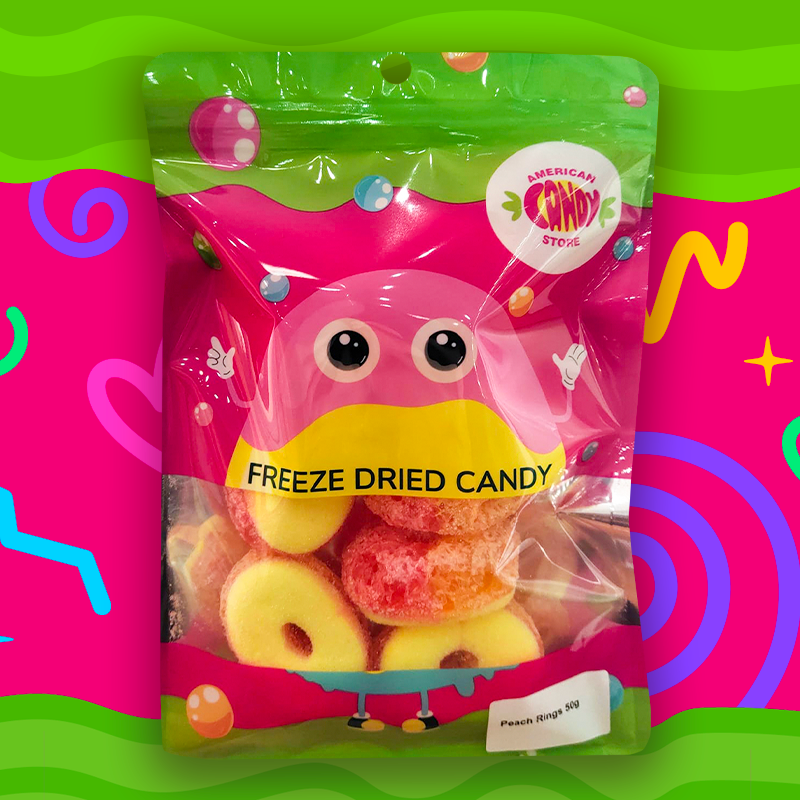 Freeze Dried Peach Rings 50g