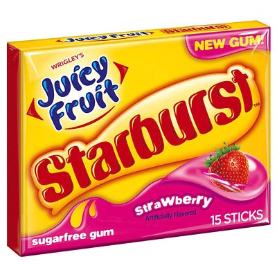 Wrigleys Juicy Fruit Starburst Strawberry 15 Stick