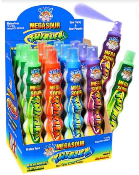 TNT Mega Sour Assorted Twirler 80mL (Sold Individually)