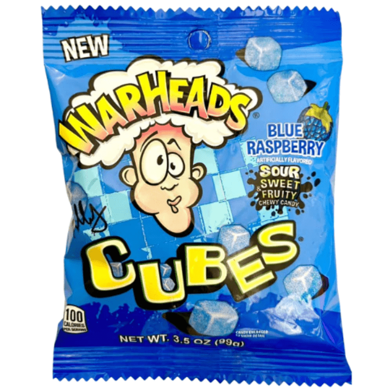 Warheads Cubes Blue Raspberry Bag 99g